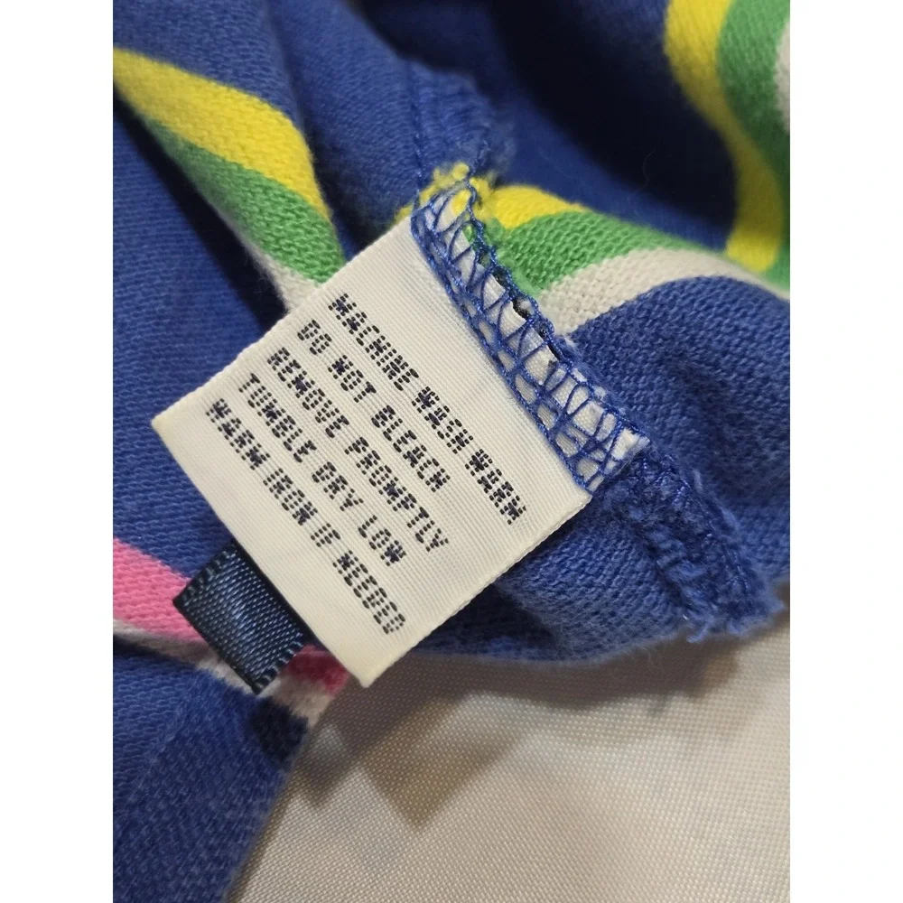 Polo Ralph Lauren Mens Small Striped Colorful Cotton Shirt Short Sleeve Vtg